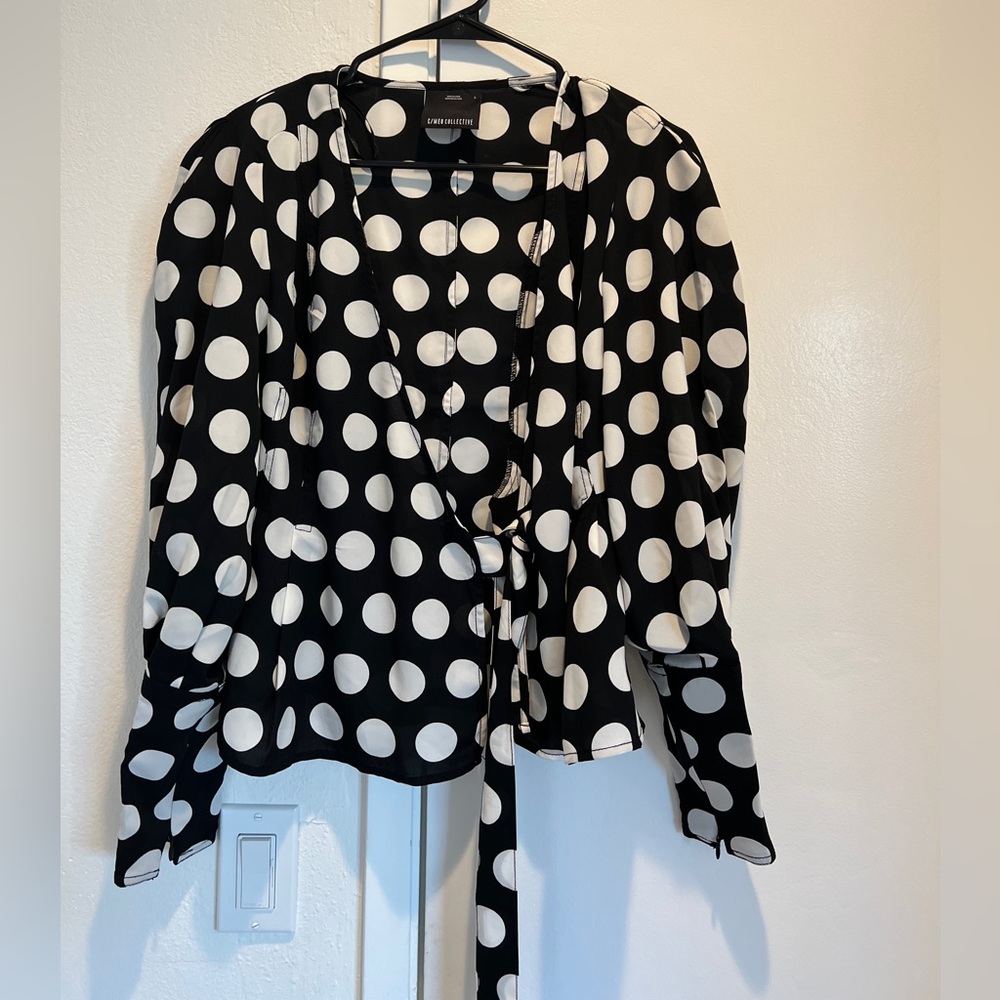C/MEO collective polka dot wrap top